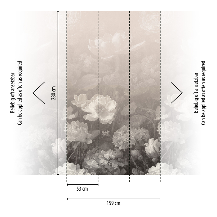 79249-1 Панно AS Creation 159*280, Гармония белых цветов